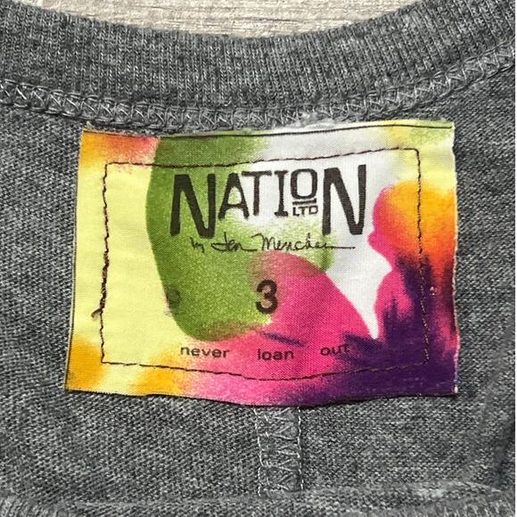 Nation LTD Size 3 Medium Long Sleeve Hi Low Gray Pullover Top Classic Flowy - Picture 3 of 7